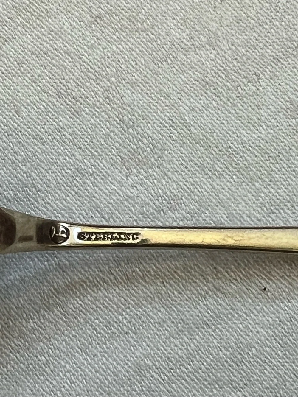 6 Dolly Madison Durgin Sterling Silver Salad Fork 6 1/2" Flatware Mono Tarnished - Picture 3 of 4